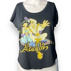 Disney Aladdin Short Sleeve Shirt Black Size small